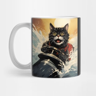 Retro Cats Summertime Boating | Vintage Style Mug